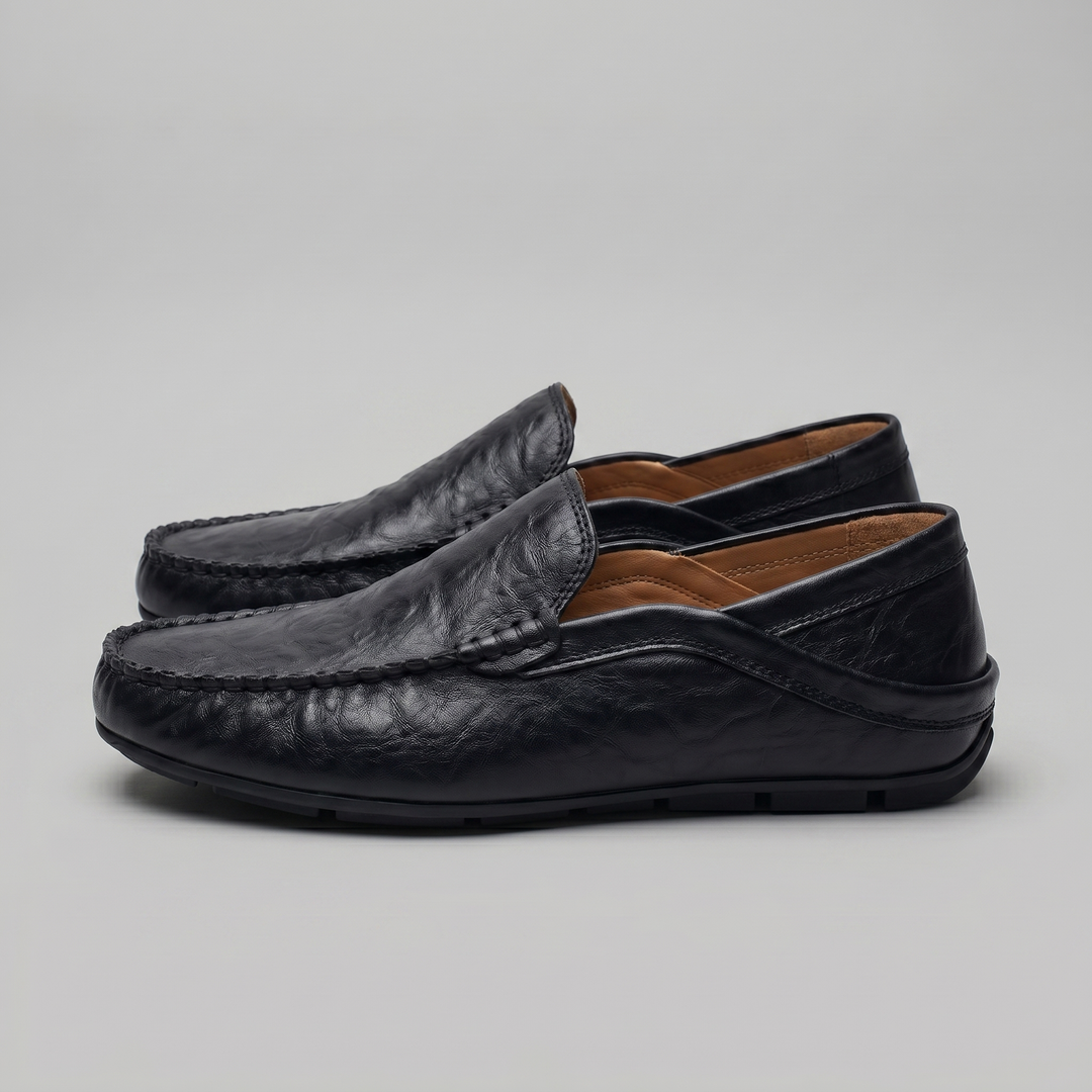Men's Loafer – Leather Travel Shoe with Fold-Down Heel