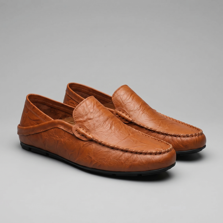 Men's Loafer – Leather Travel Shoe with Fold-Down Heel