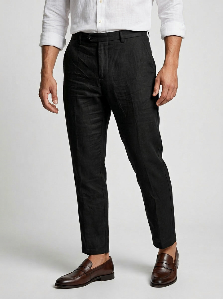 Men's Linen Tapered Trousers – Breathable Summer Fit