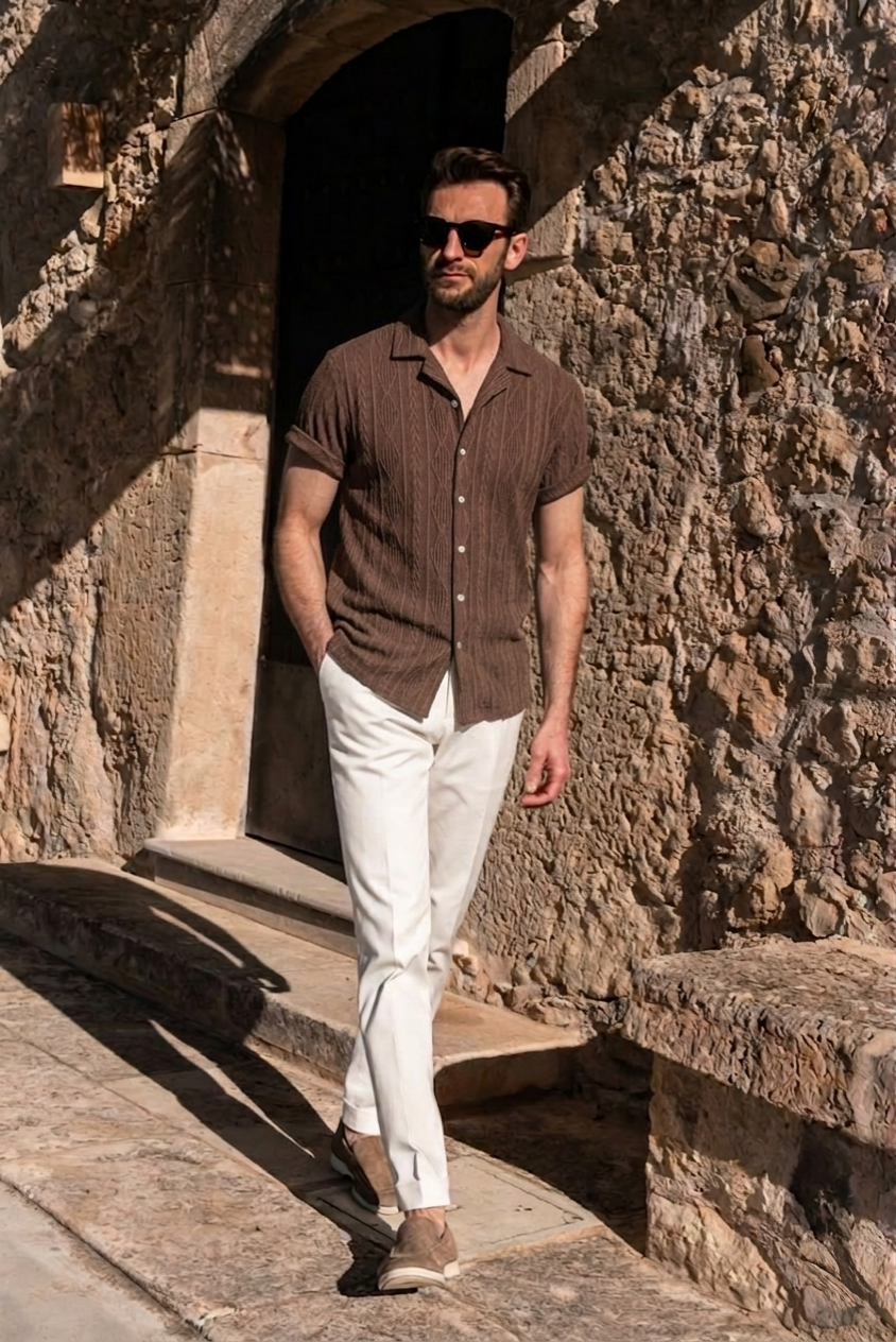 Men's Two Piece Set – Resort Shirt & Relaxed Trousers