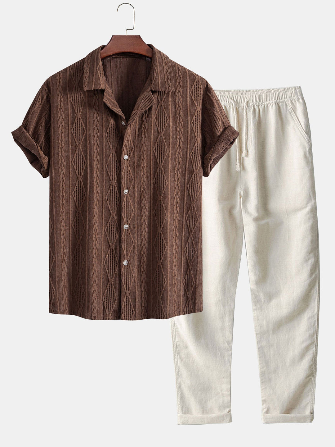 Men's Two Piece Set – Resort Shirt & Relaxed Trousers