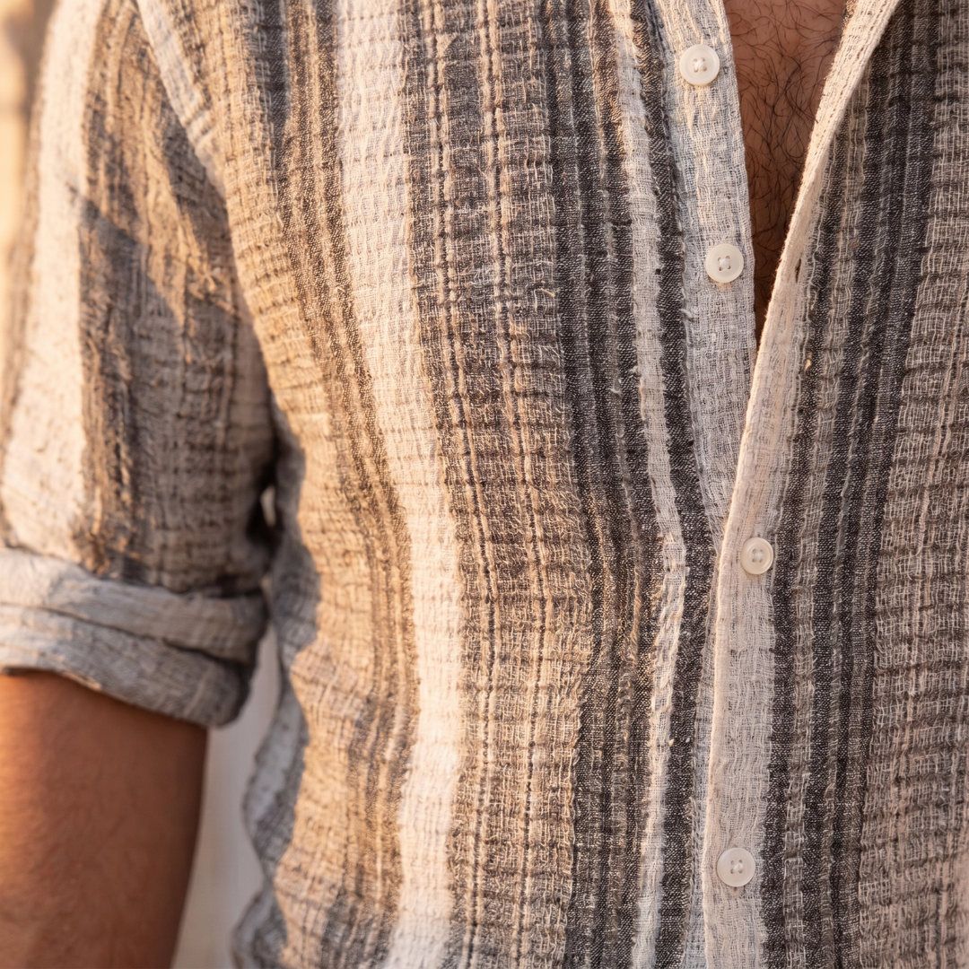 Men's Short-Sleeve Striped Shirt – Relaxed Regular Fit