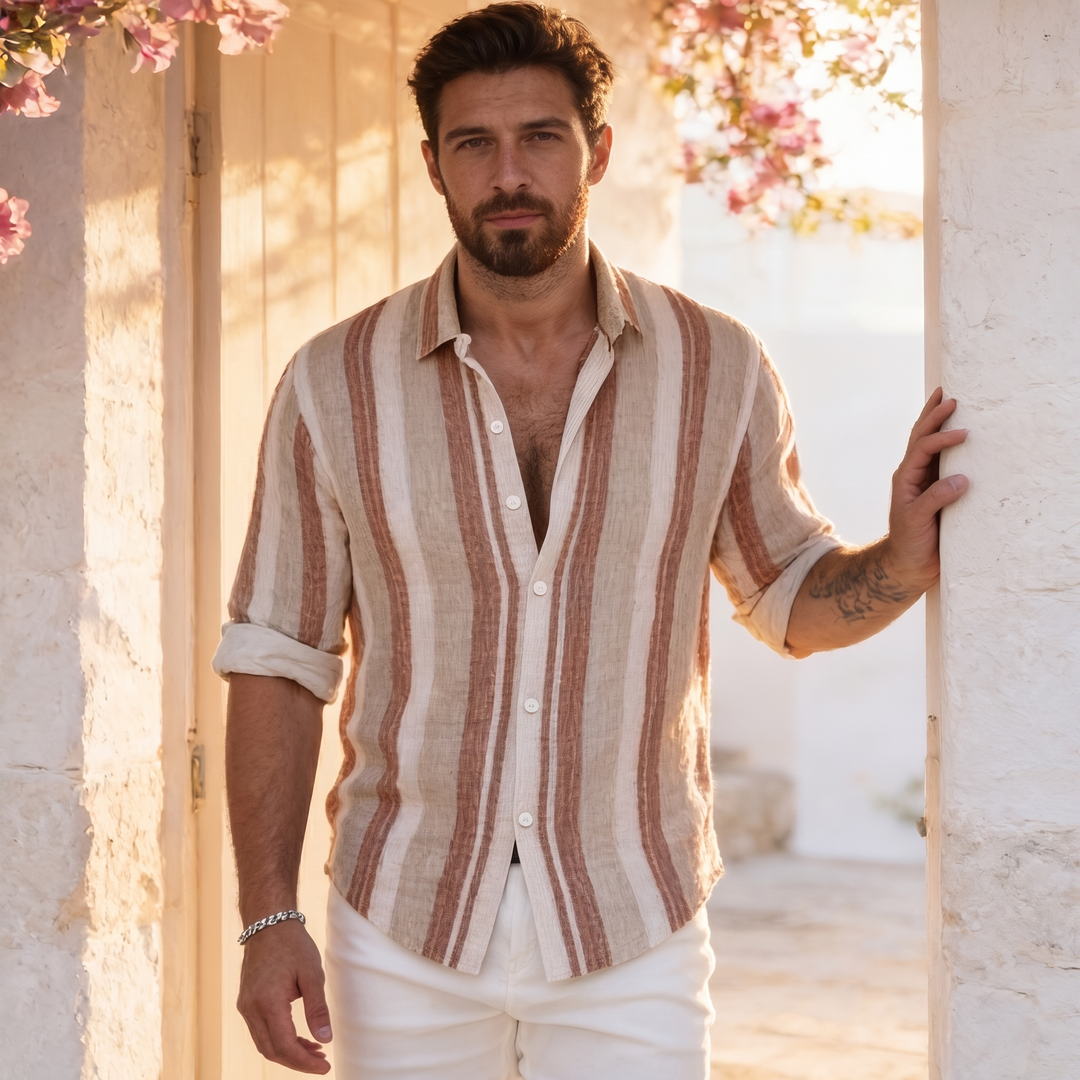 Men's Short-Sleeve Striped Shirt – Relaxed Regular Fit