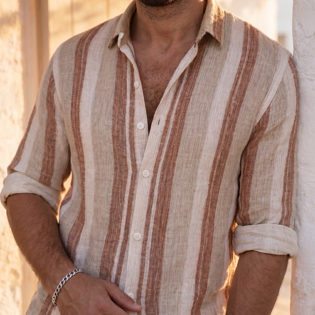 Men's Short-Sleeve Striped Shirt – Relaxed Regular Fit