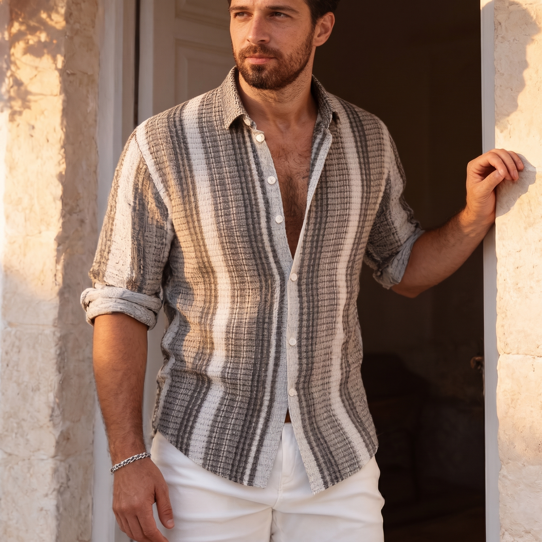 Men's Short-Sleeve Striped Shirt – Relaxed Regular Fit