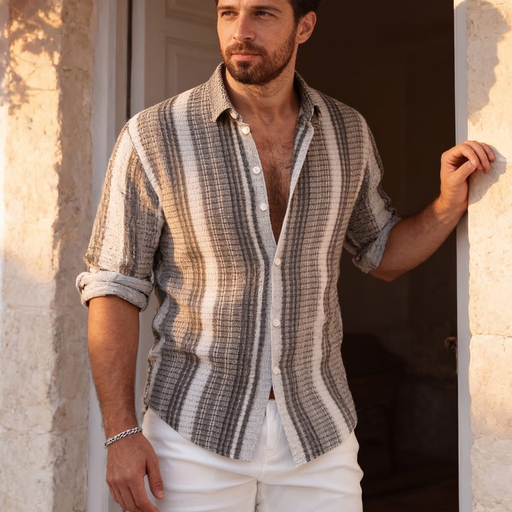 Men's Short-Sleeve Striped Shirt – Relaxed Regular Fit