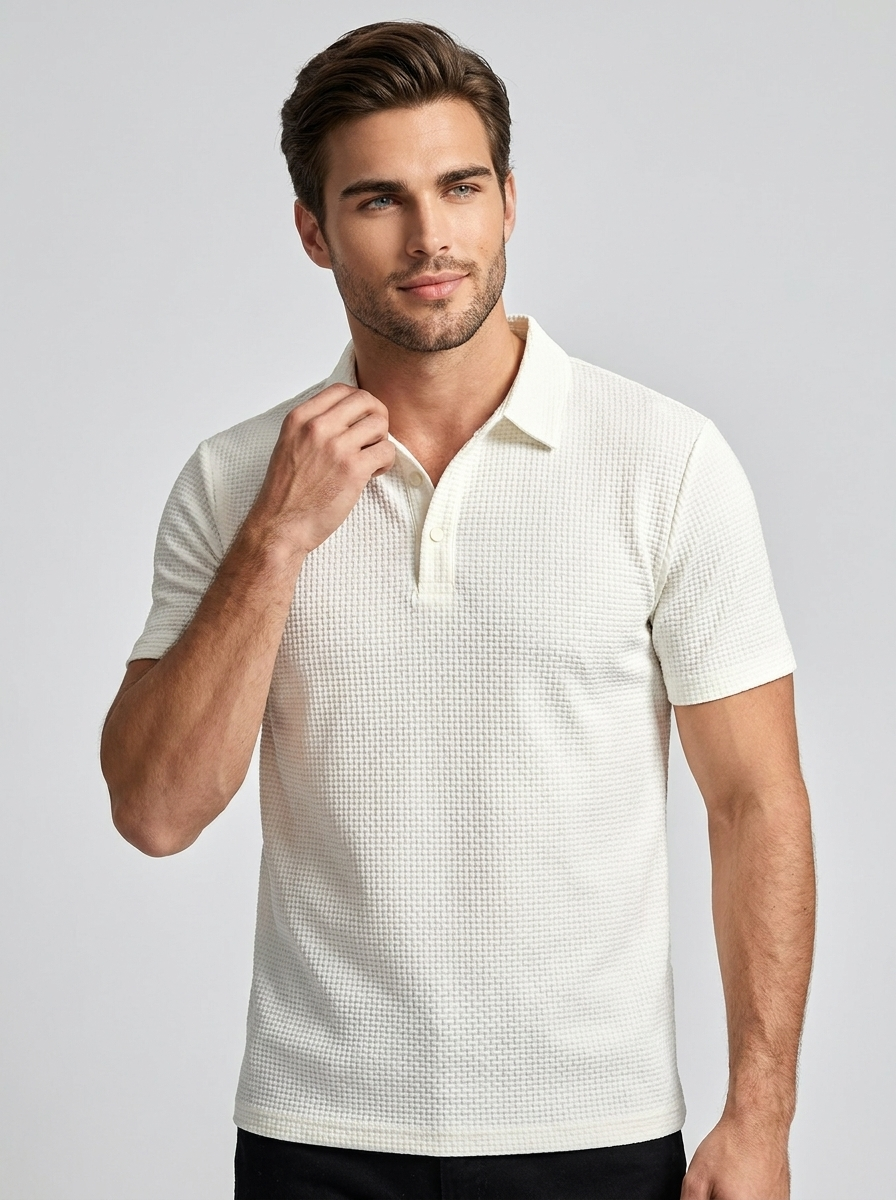 Men's Polo Shirt – Structured Modern Fit & Textured Design