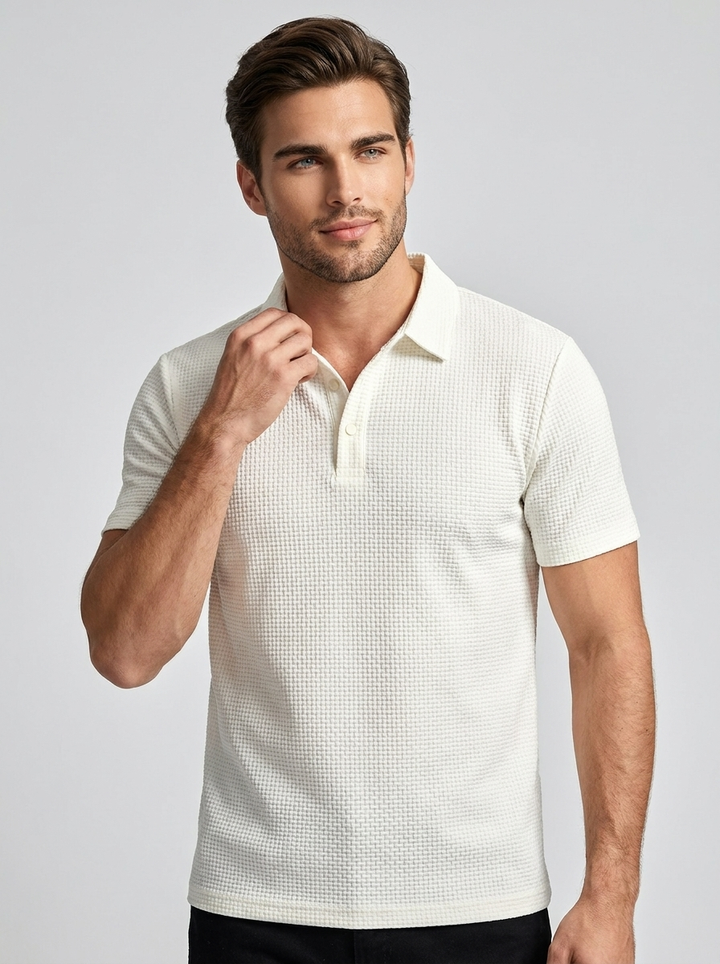 Men's Polo Shirt – Structured Modern Fit & Textured Design