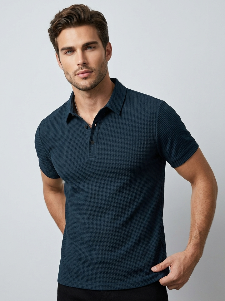 Men's Polo Shirt – Structured Modern Fit & Textured Design