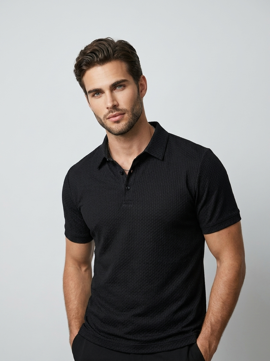 Men's Polo Shirt – Structured Modern Fit & Textured Design