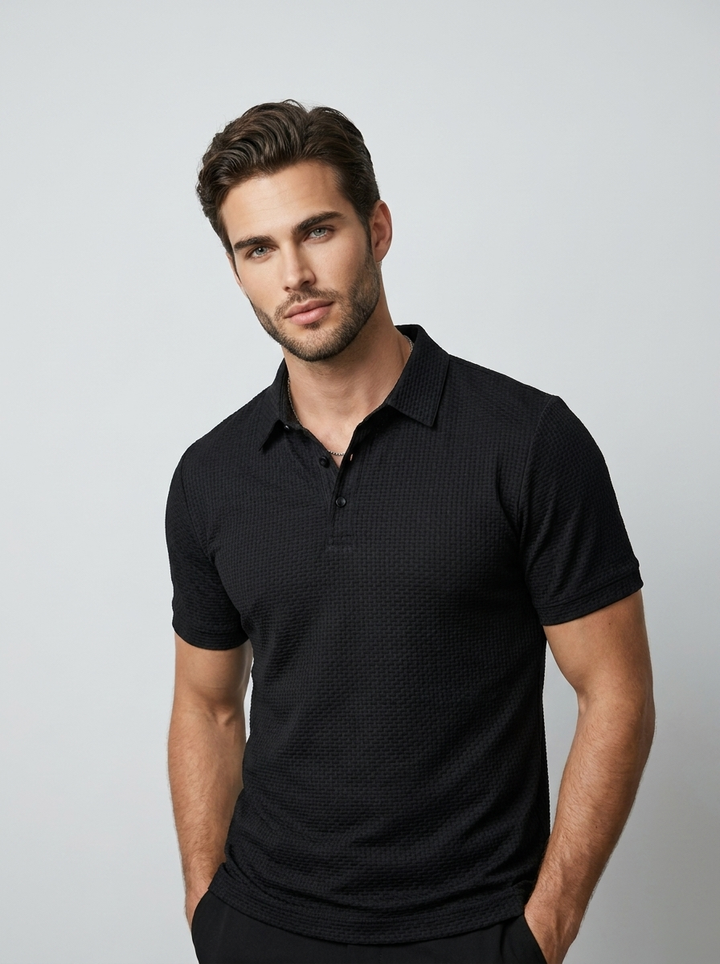 Men's Polo Shirt – Structured Modern Fit & Textured Design
