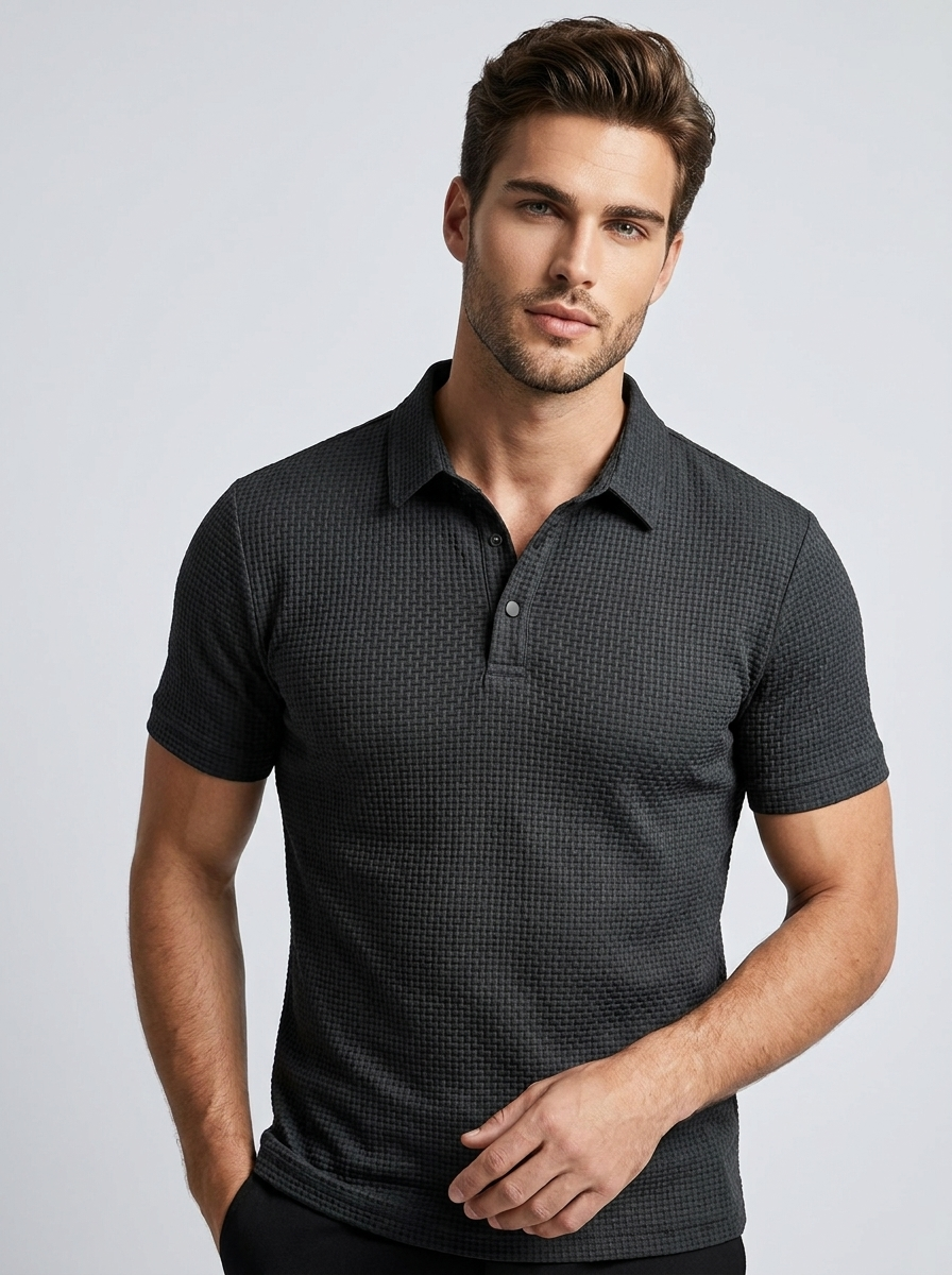 Men's Polo Shirt – Structured Modern Fit & Textured Design