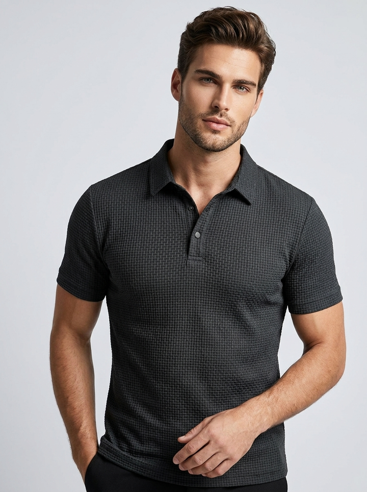 Men's Polo Shirt – Structured Modern Fit & Textured Design