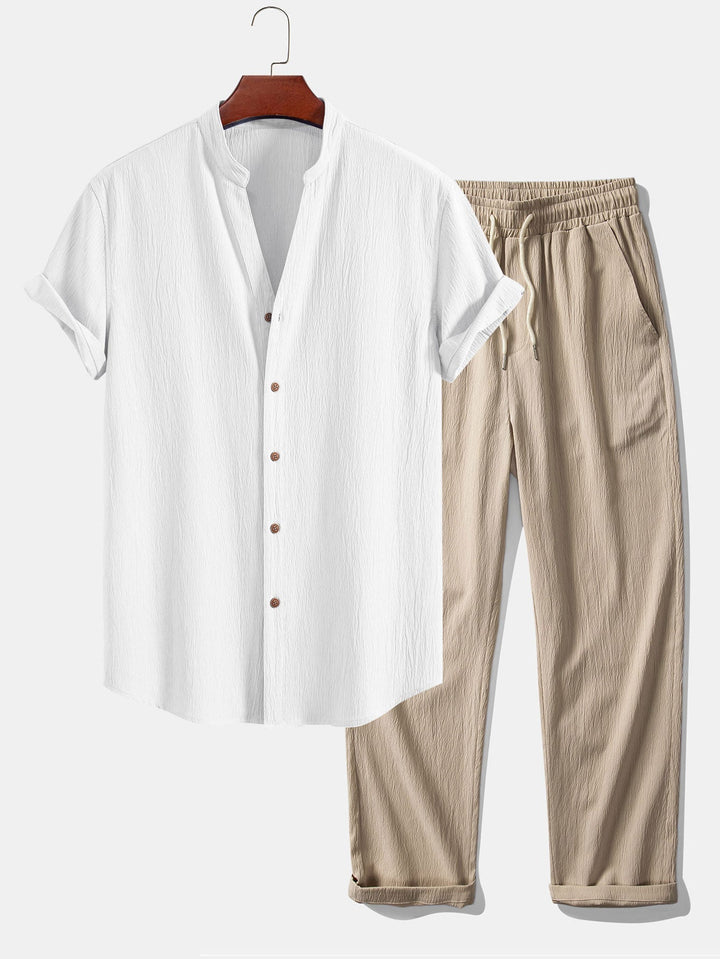Men's Relaxed Short-Sleeve Shirt & Trouser Set – Lightweight
