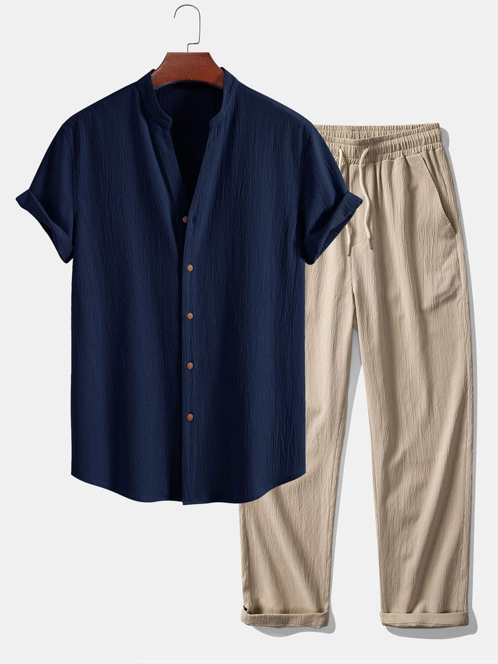 Men's Relaxed Short-Sleeve Shirt & Trouser Set – Lightweight