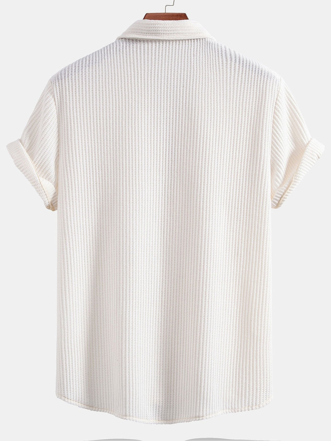Men's Waffle Button-Up Shirt – Regular Fit Casual Shirt