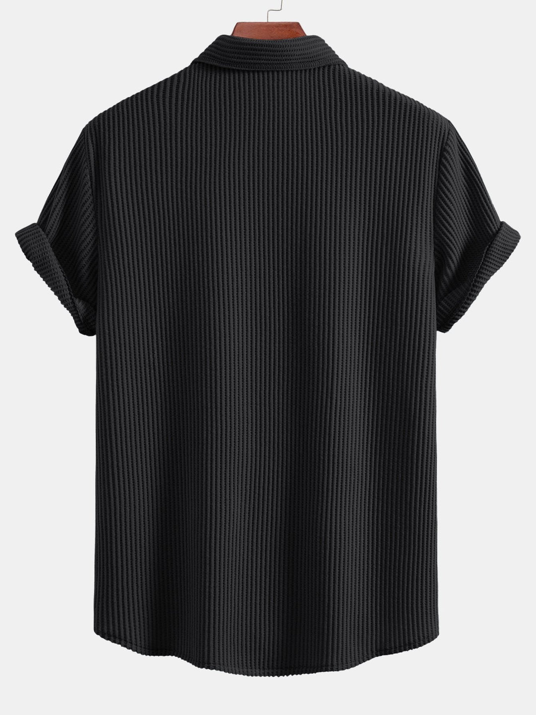 Men's Waffle Button-Up Shirt – Regular Fit Casual Shirt