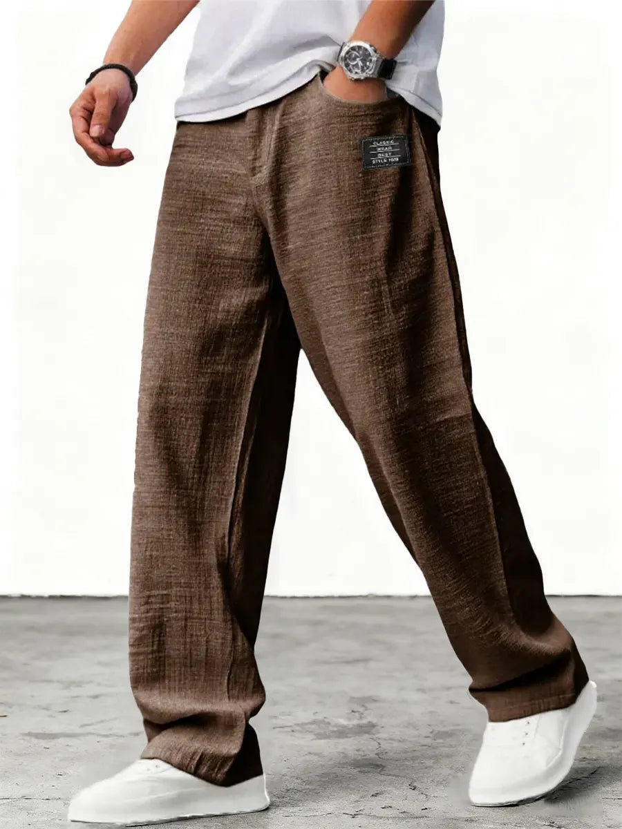 Men's Wide Leg Trousers – Relaxed Fit Lightweight Summer Pants