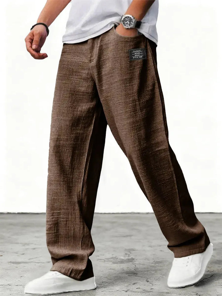 Men's Wide Leg Trousers – Relaxed Fit Lightweight Summer Pants