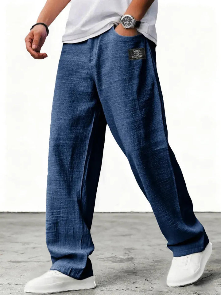 Men's Wide Leg Trousers – Relaxed Fit Lightweight Summer Pants
