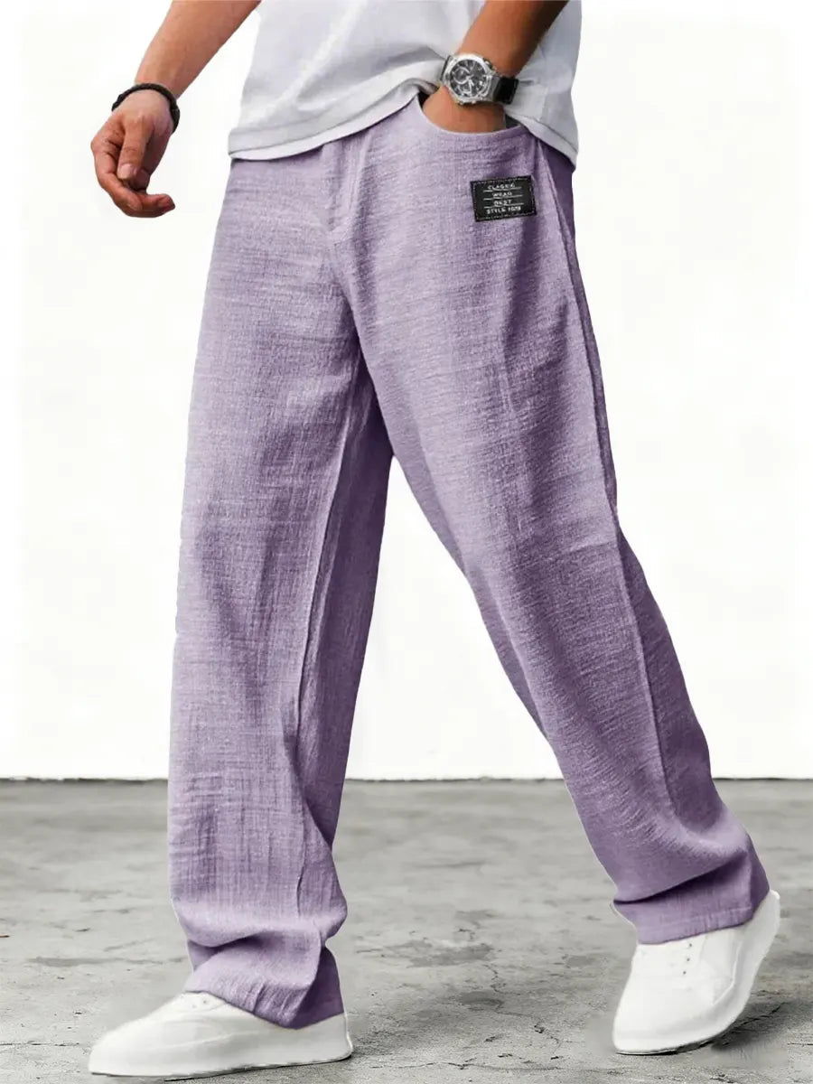 Men's Wide Leg Trousers – Relaxed Fit Lightweight Summer Pants