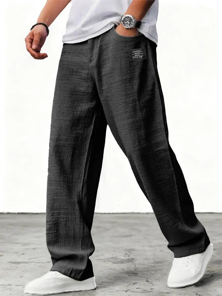 Men's Wide Leg Trousers – Relaxed Fit Lightweight Summer Pants