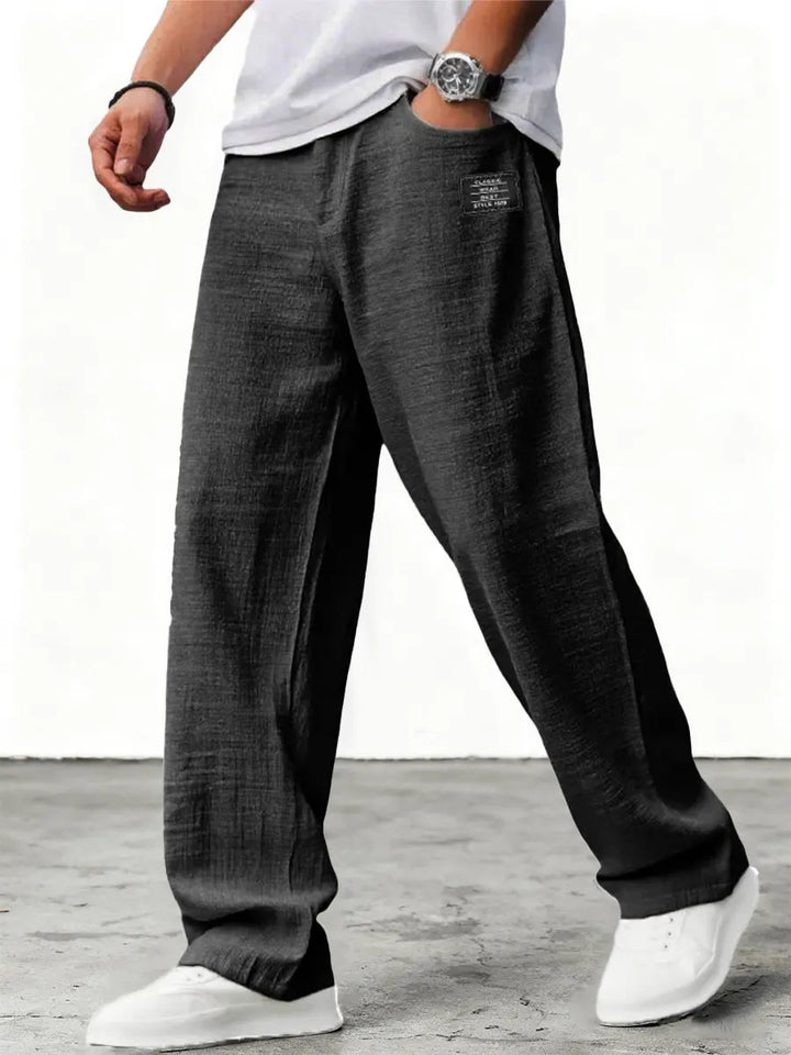 Men's Wide Leg Trousers – Relaxed Fit Lightweight Summer Pants