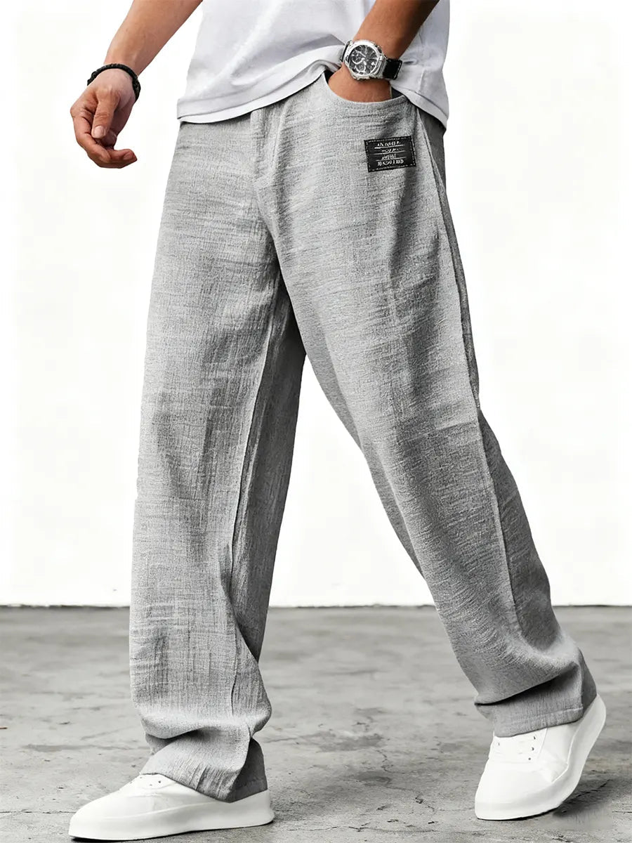 Men's Wide Leg Trousers – Relaxed Fit Lightweight Summer Pants