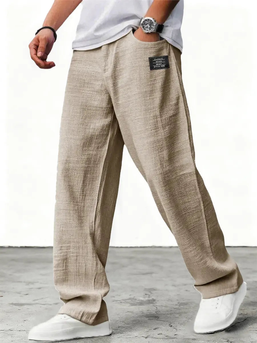 Men's Wide Leg Trousers – Relaxed Fit Lightweight Summer Pants