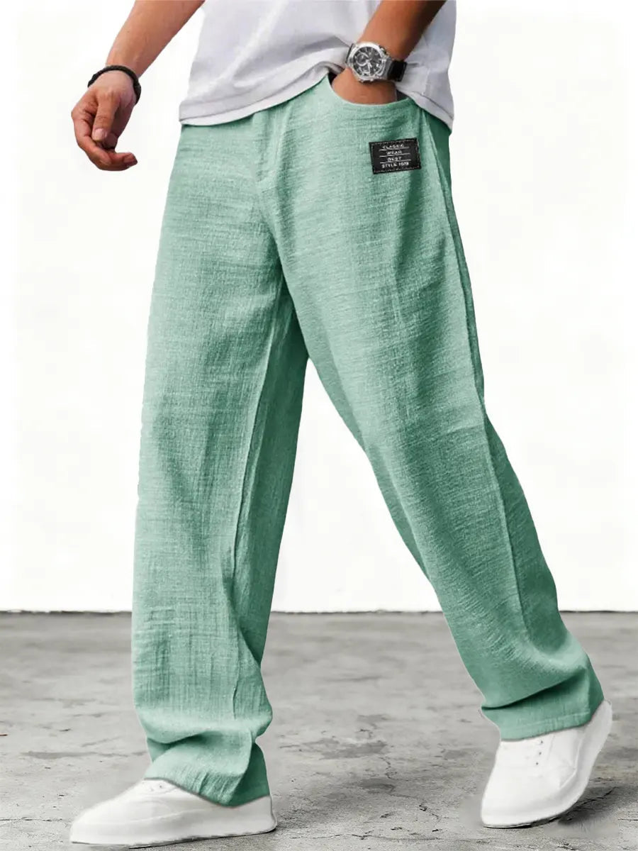 Men's Wide Leg Trousers – Relaxed Fit Lightweight Summer Pants