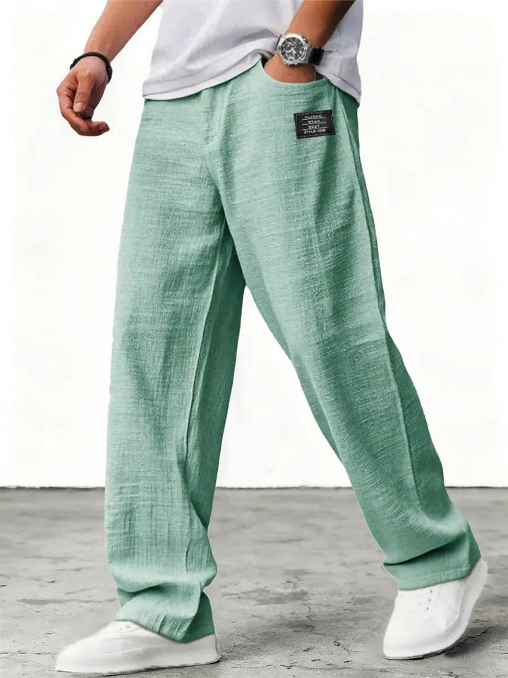 Men's Wide Leg Trousers – Relaxed Fit Lightweight Summer Pants
