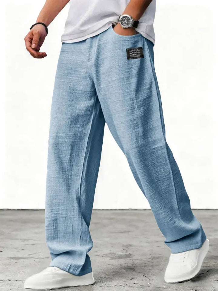 Men's Wide Leg Trousers – Relaxed Fit Lightweight Summer Pants
