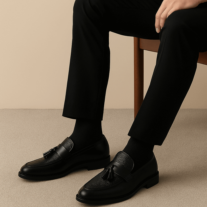 Men's Woven Tassel Loafers Slip-On – Smart Casual Formal Dress Shoe
