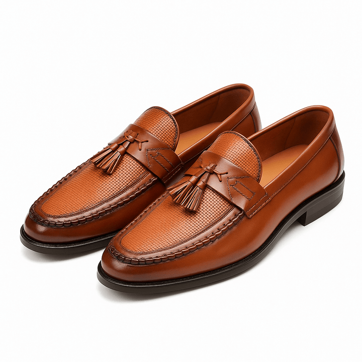 Men's Woven Tassel Loafers Slip-On – Smart Casual Formal Dress Shoe