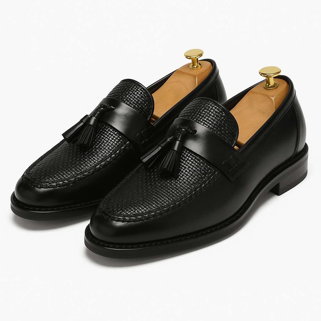 Men's Woven Tassel Loafers Slip-On – Smart Casual Formal Dress Shoe