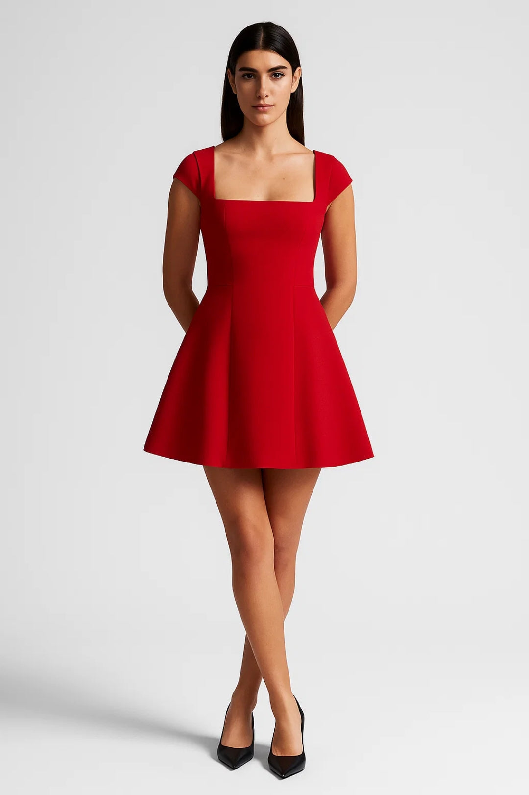 Skater Mini Dress – Flared Silhouette & Fitted Waist Women