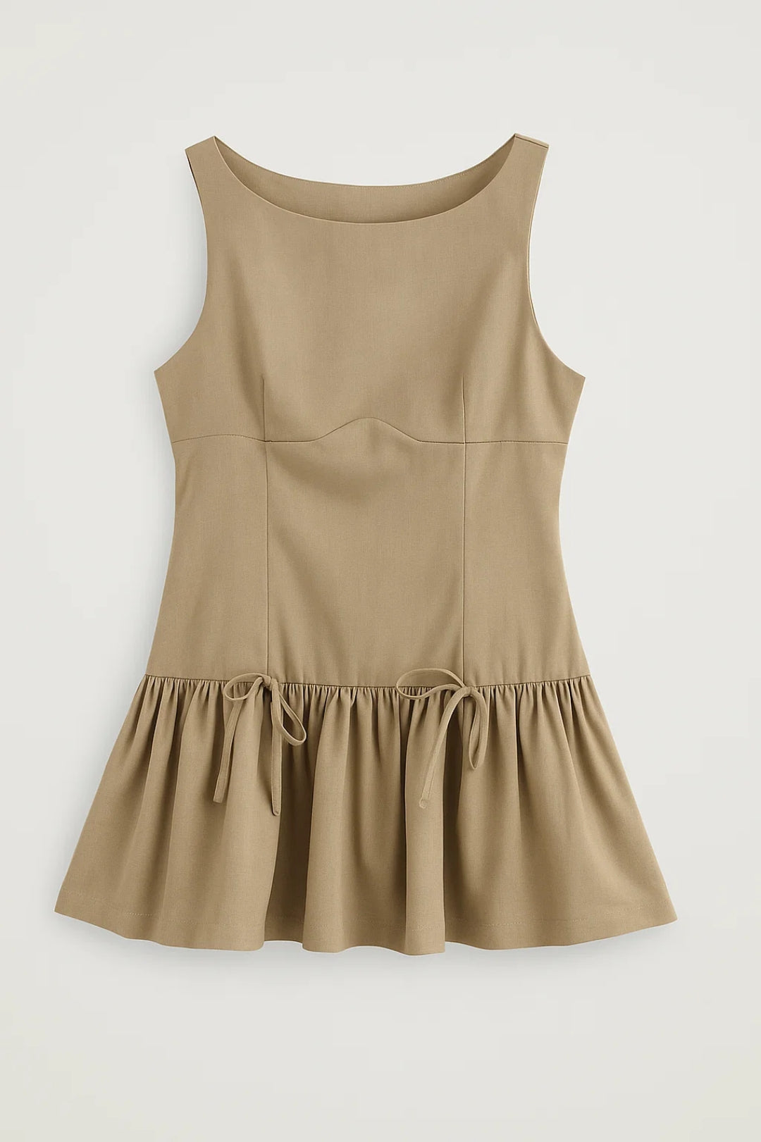 Women's Mini Dress – Sleeveless Ruffle Hem Elegant Cocktail Dress