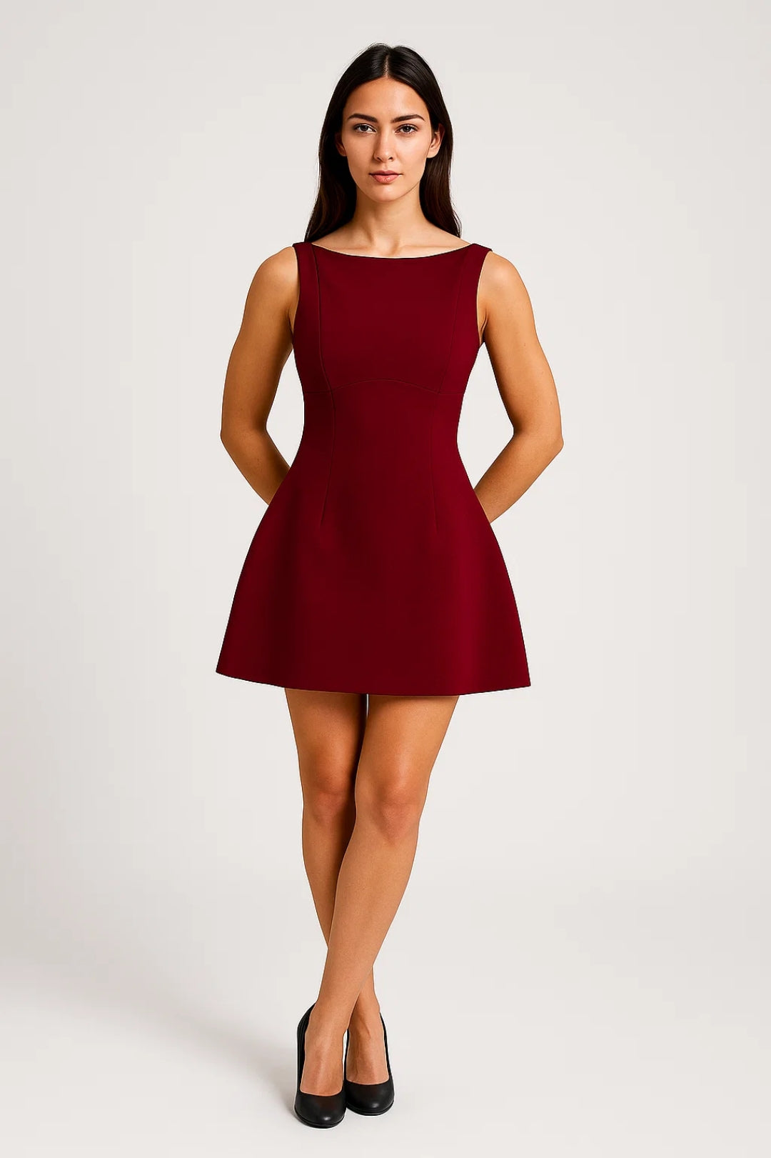 Backless Mini Dress Sleeveless High Waist – Open Back Slim Fit