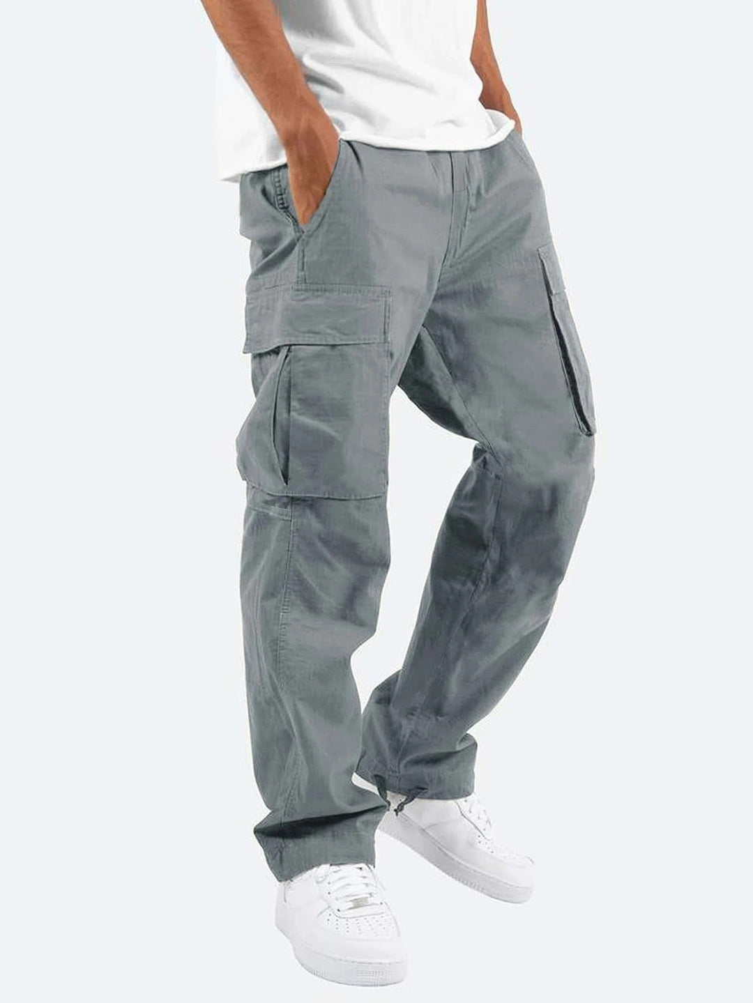 Men's Relaxed Fit Cargo Trousers – Utility Multi-Pocket