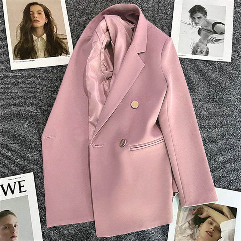 Women's Blazer – Oversized Tailored Double Button Jacket