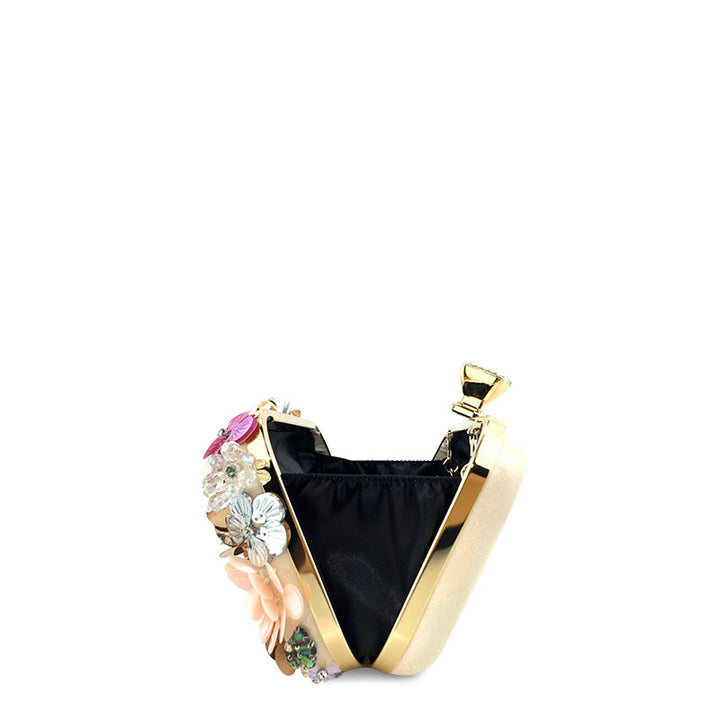 Women's Vegan Leather Clutch Bag – Hardware Accent Fabric Lining