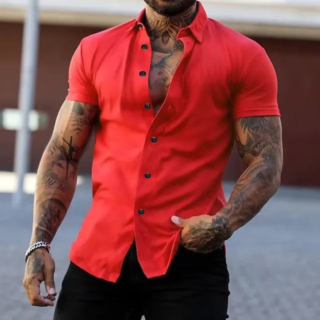 Men's Muscle Fit Short Sleeve Shirt – Breathable Moisture-Wicking