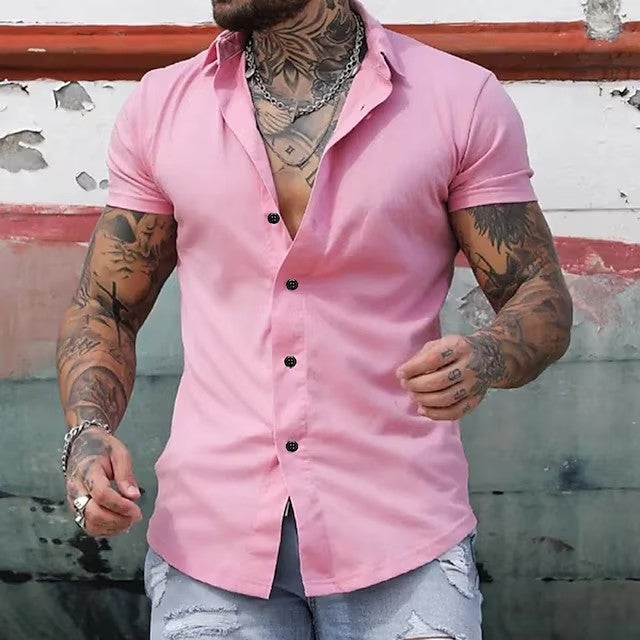 Men's Muscle Fit Short Sleeve Shirt – Breathable Moisture-Wicking