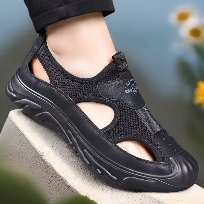 Men's Closed Toe Trekking Sandals – Breathable Mesh Grip Sole