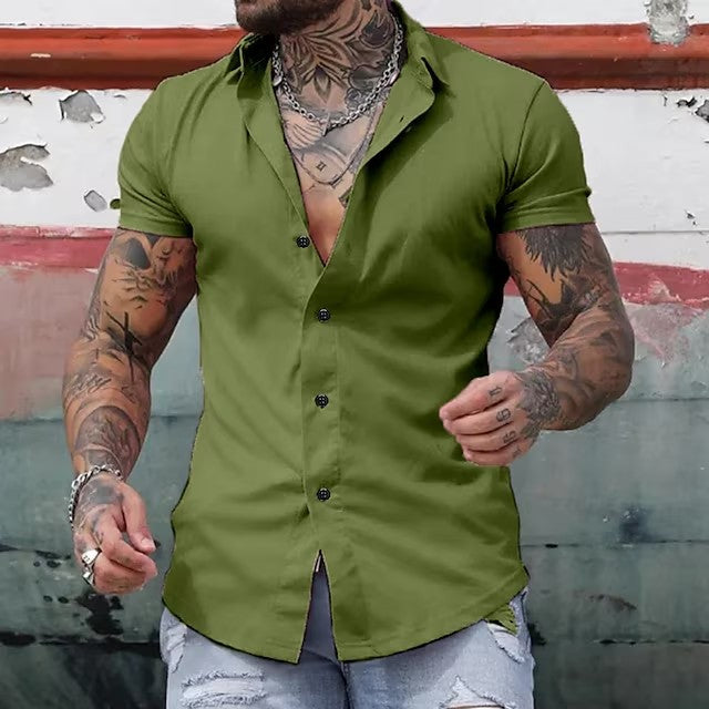 Men's Muscle Fit Short Sleeve Shirt – Breathable Moisture-Wicking