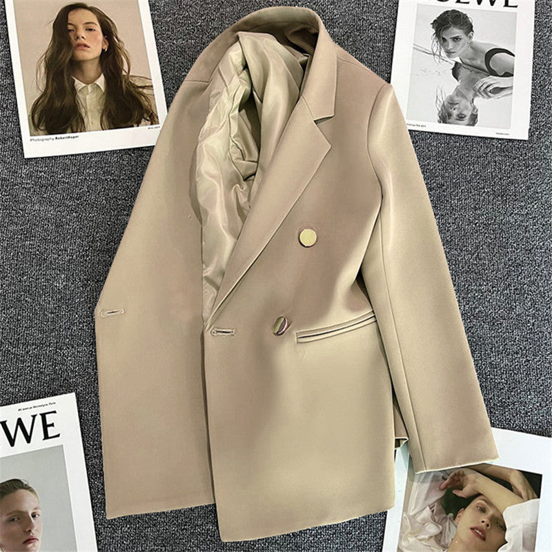 Women's Blazer – Oversized Tailored Double Button Jacket