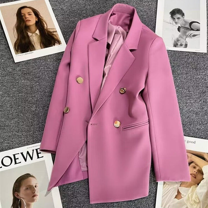 Women's Blazer – Oversized Tailored Double Button Jacket