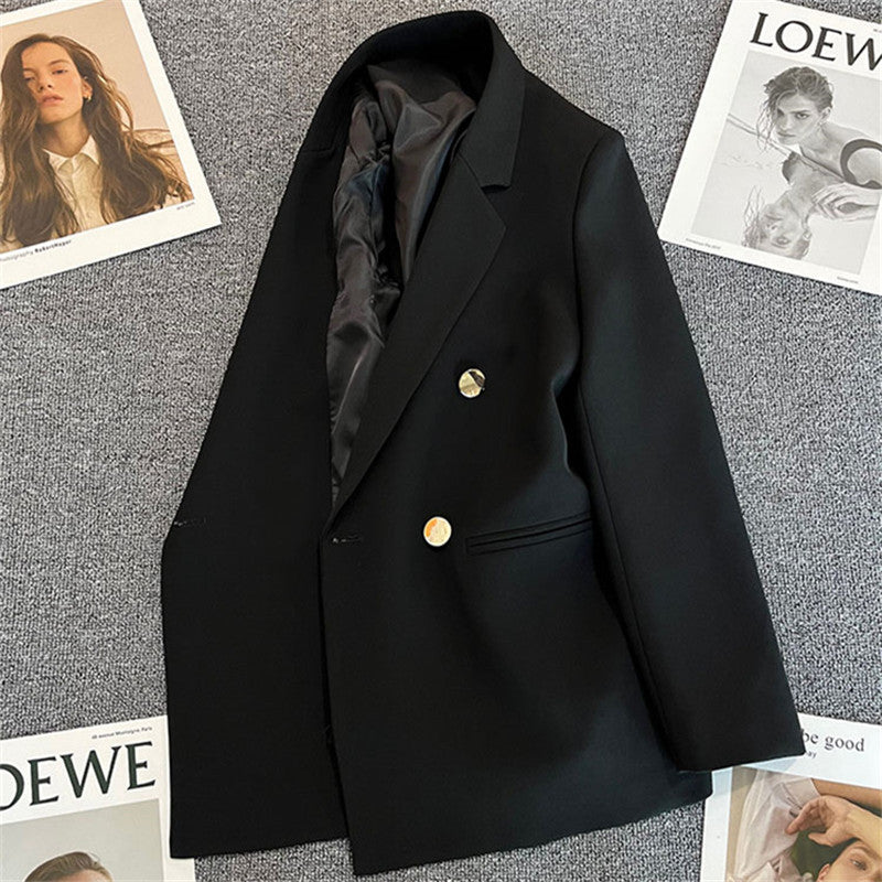Women's Blazer – Oversized Tailored Double Button Jacket