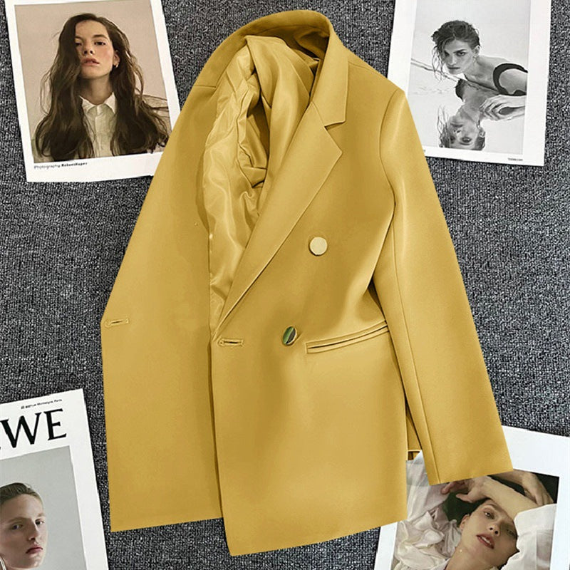 Women's Blazer – Oversized Tailored Double Button Jacket