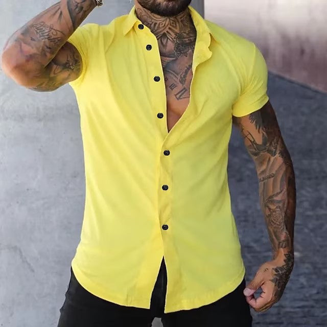 Men's Muscle Fit Short Sleeve Shirt – Breathable Moisture-Wicking